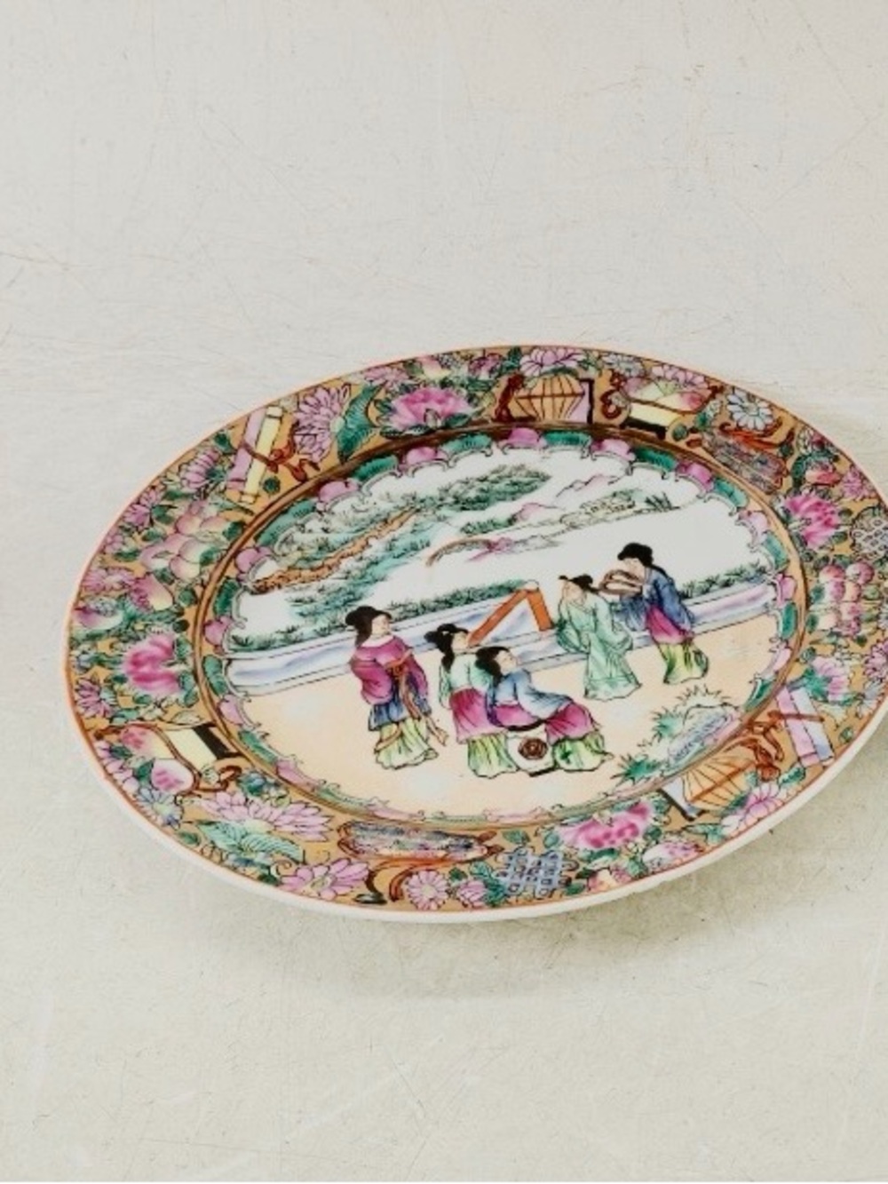 Vintage Rose Mandarin Decorative Porcelain Plate
